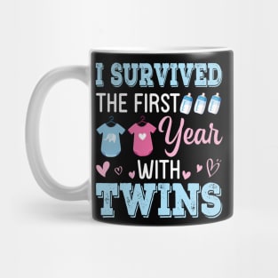 I Survived The First Year With Twins Happy Mothers Day To Me Mug